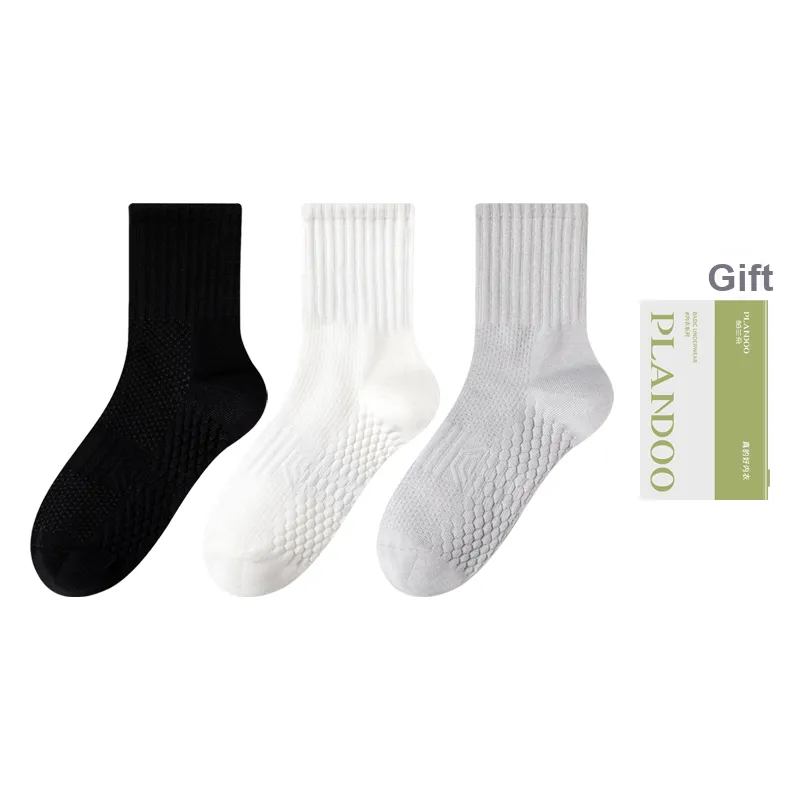 PLANDOO Mid Calf Socks Unisex Shopping Bag 3 Pack-0
