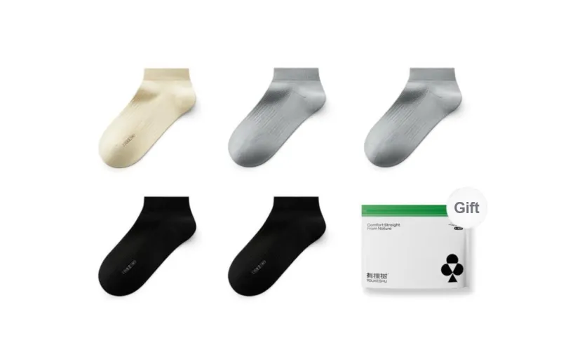 YOUKESHU Ankle Socks Men's Shopping Bag 5 Pack-29