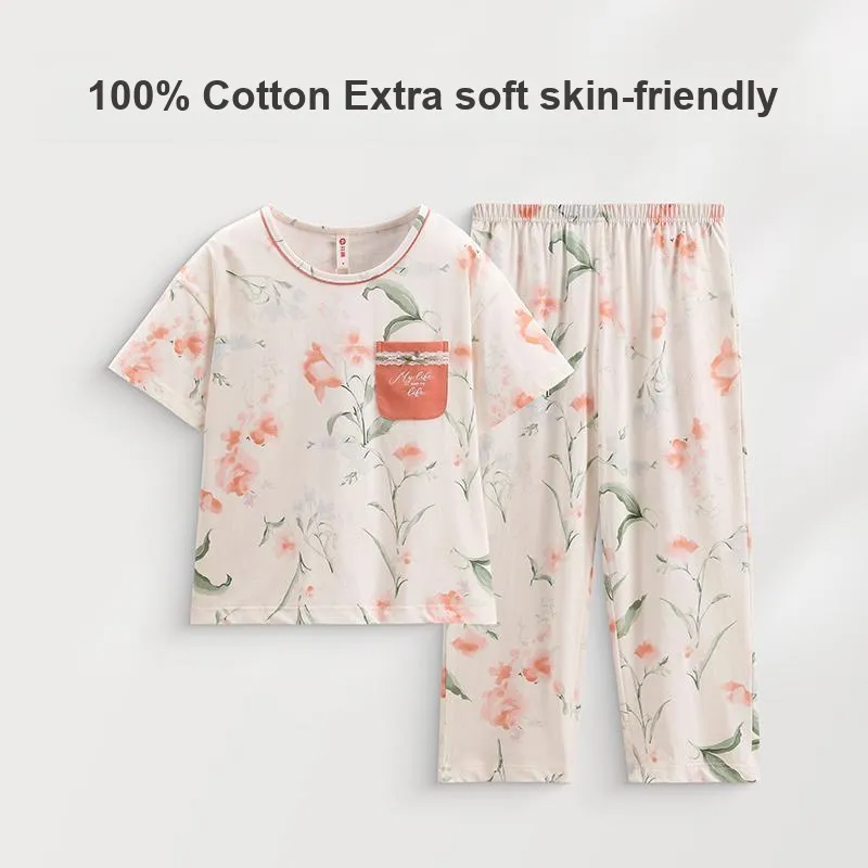 FENTENG Pajama Set Women's Tangerine Pink-1