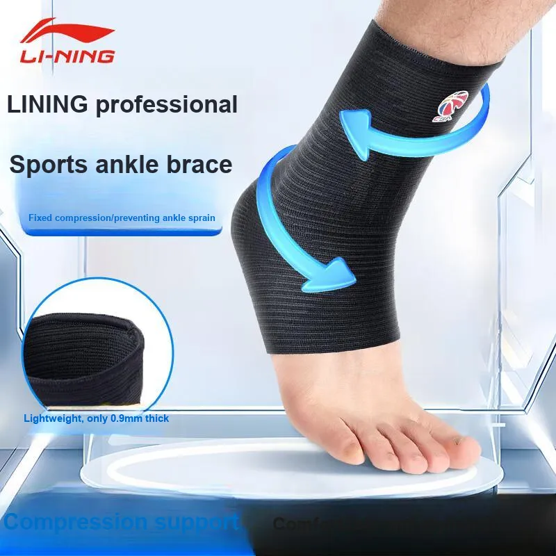 LiNing CBA Collection Ankle Braces Soccer Basketball Running Cycling Unisex Polyamide Elastane-4