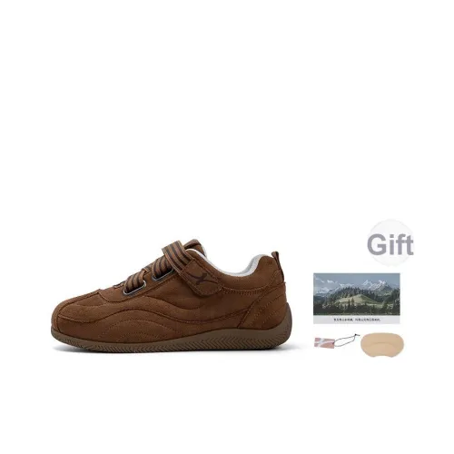 HUANQIU Travel Time Покрытие Устойчивое к истиранию Низкий Топ Скейтборд Кроссовки Женские Бесплатно Коричневый