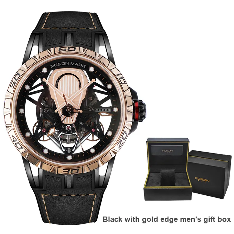ROSDN Thunder Racing Collection Automatic Mechanical Movement Watch Men's Watches Black Dial G2713-15