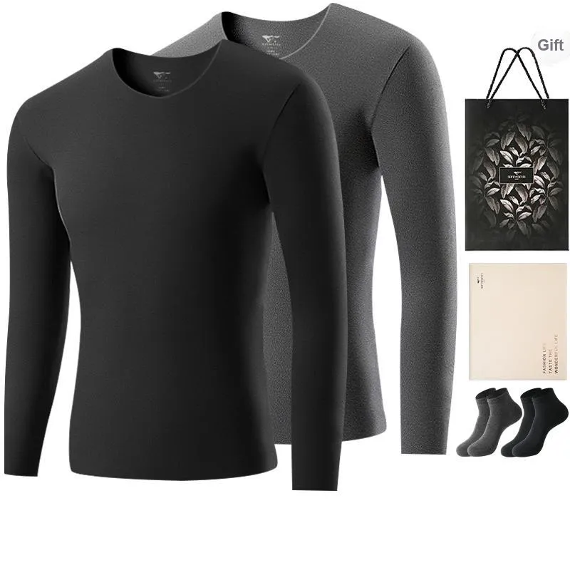 SEPTWOLVES Thermal Tops Men's 2 Pack+Shopping Bag-0