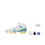 White Blue Gold-Long Stud