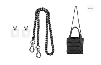 Lan Bao Fan Bag Metal Chain Bag Accessory Unisex Gunmetal, Black