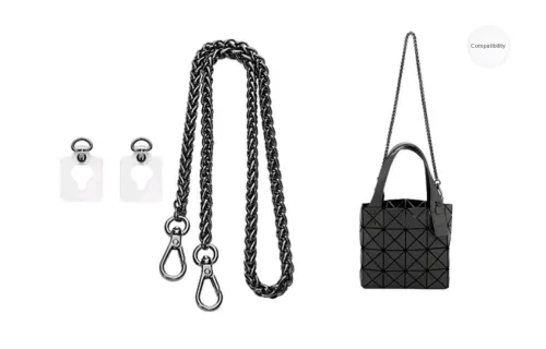 Lan Bao Fan Bag Metal Chain Bag Accessory Unisex Gunmetal, Black