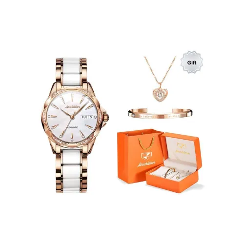 Jin Shi Dun Коробка Механические Часы Женские Белый Циферблат