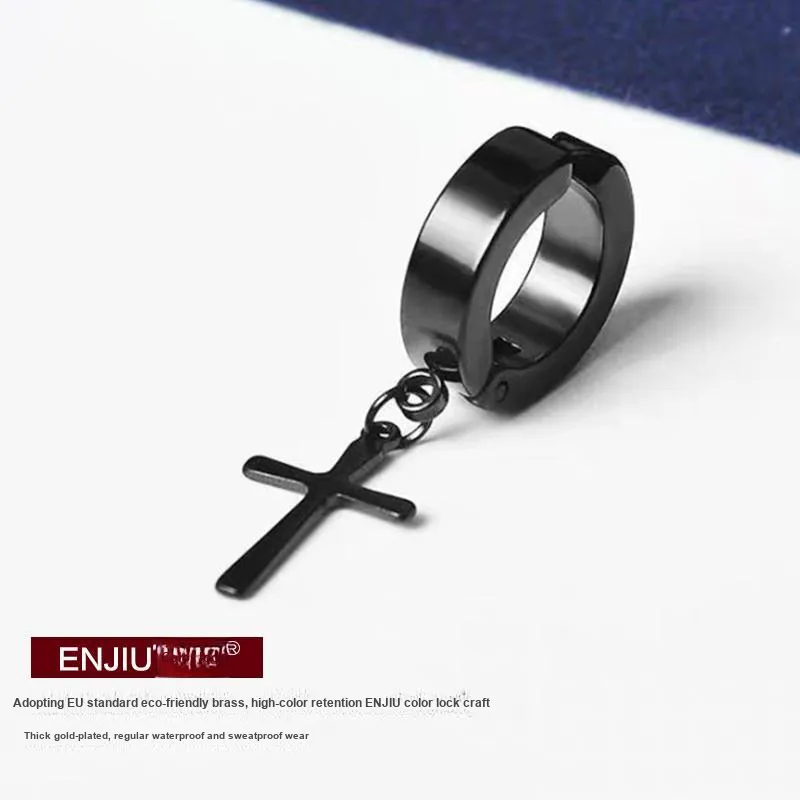DAIRUO Copper Clip On Earrings Men's-2