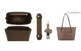 [Upgraded Brown]Stress-Relief Shoulder Strap Pad+Zip 30 Liner++(Brown Rabbit) Pendant