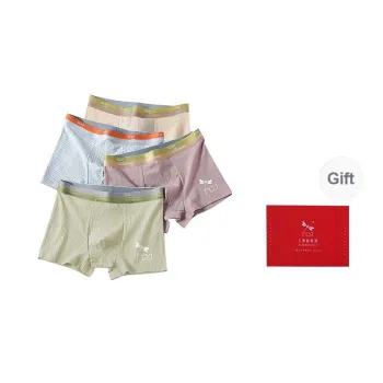 RED DRAGONFLY Cotton Panties Men's 4 Pack Gift Box Set