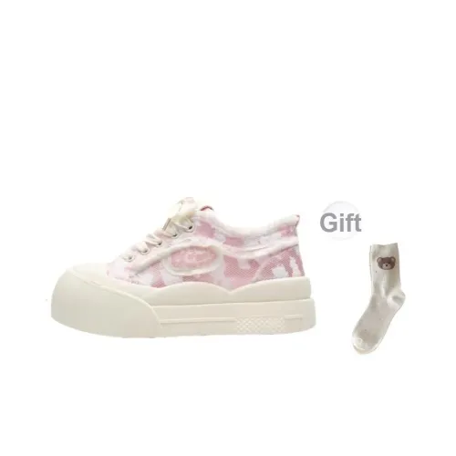 BINGO DUCK Slip-resistant Abrasion-resistant Low-top Skateboard Shoes Women's BINGO DUCK Противоскользящие Износостойкие Низкие Кеды для Скейтбординга Женские