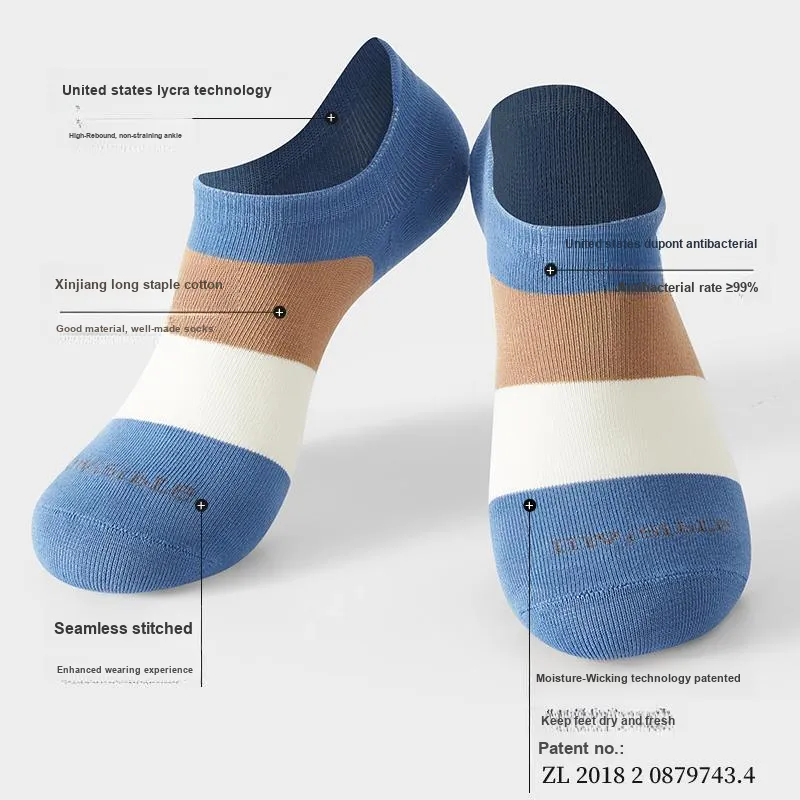 INVISIBLE No-Show Socks Unisex 5 Pack Mixed Color-3