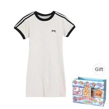 Gentle Welcome Short Sleeved Dress Women's White Gray