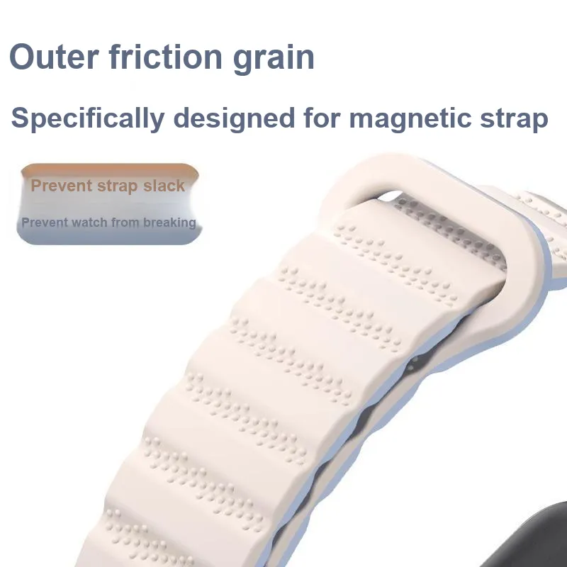 IBOANN Watch Band Xiaomi, Red Beige Compatibility Silicone Material-5