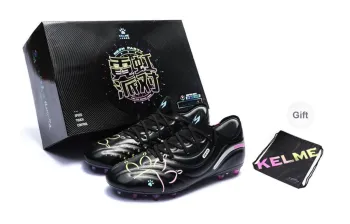 KELME MG Rubber Short Studs Cushioned Wear Resistant Slip Resistant Soccer Shoes Black Master 2.0