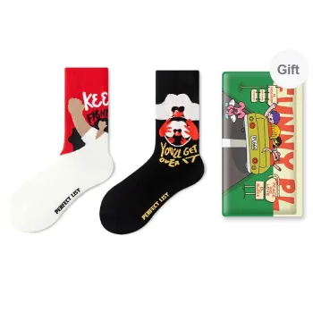 PL Mid Calf Socks Unisex Shopping Bag 2 Pack Mixed Color