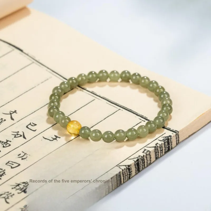 Yo sheng Hetian Jade Bracelets Green Jade Women's-3