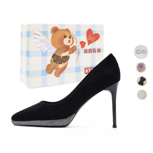 NTOZE Slim Heel High Heels Women's Black Gift Box Set