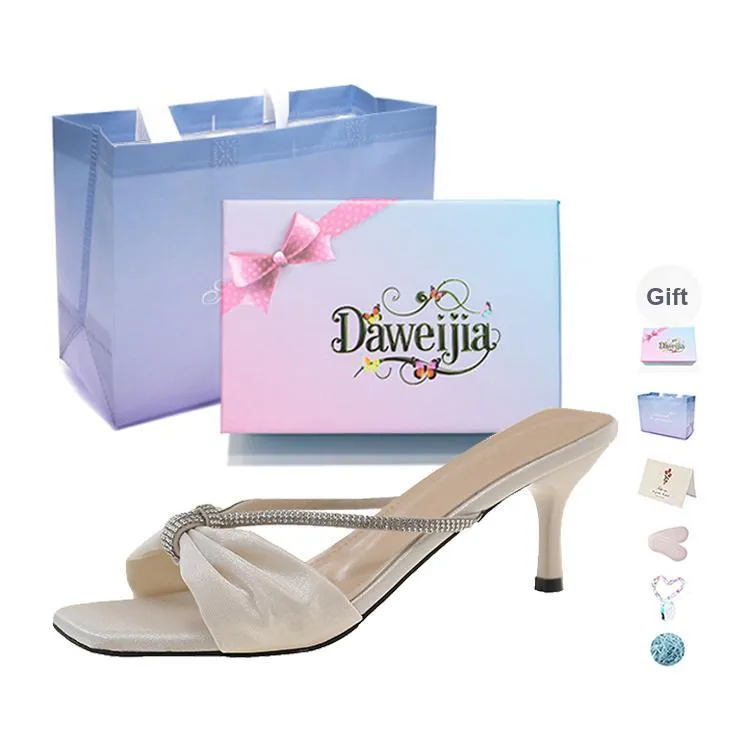 Dawei's House Rubber Sole Slip Resistant Slide Slippers Women's Gift Box Set-10