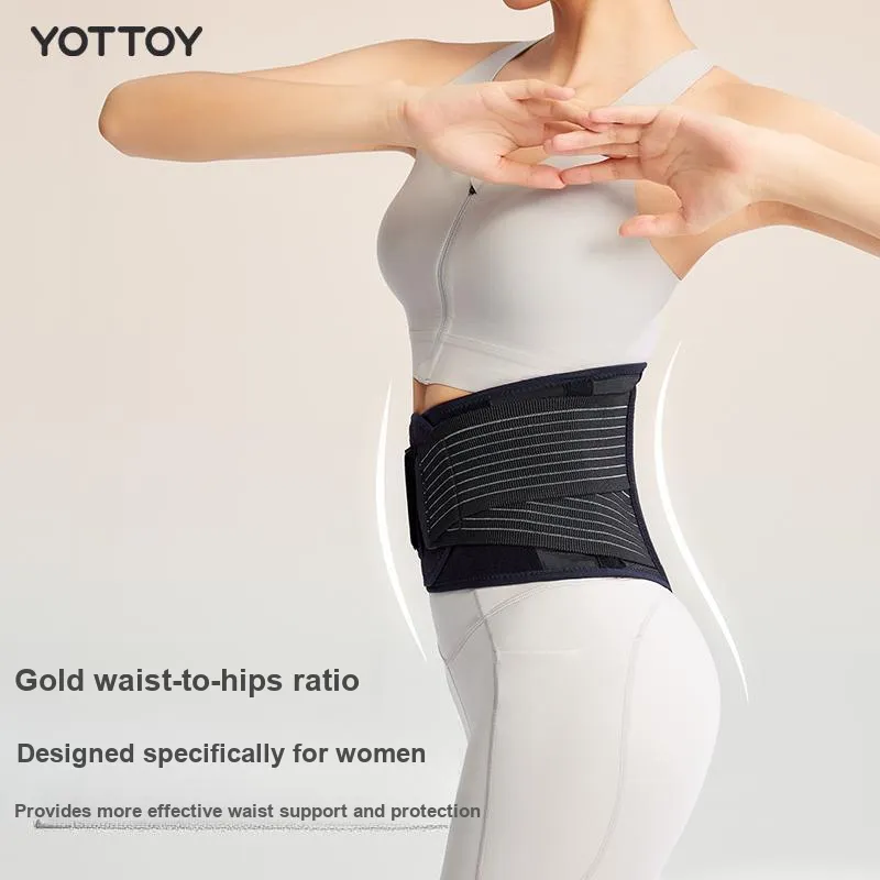 YOTTOY Back Support Braces Running Basketball Badminton Breathable Protective Compression Women's-2