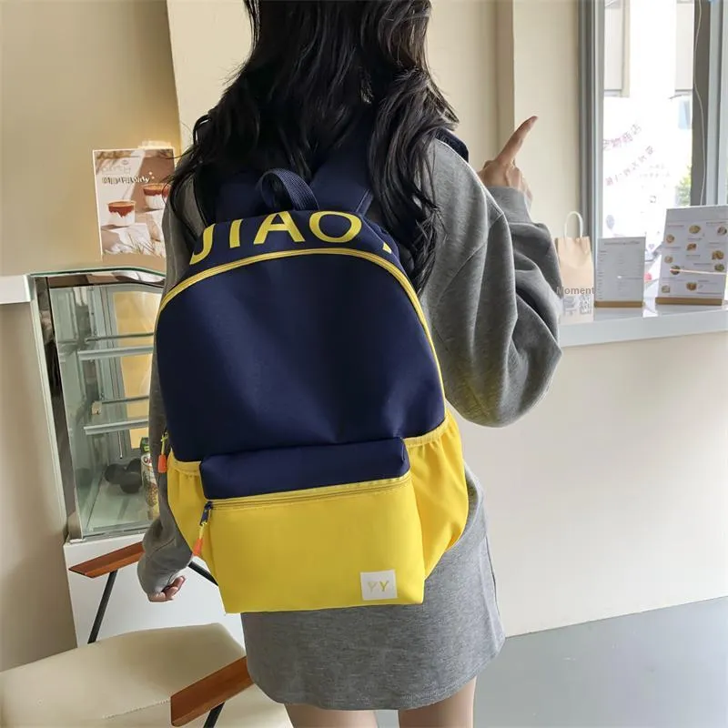 NX DOUGHNUT Nylon Fabric Backpack Unisex Pink Purple/Pink Green/Green Yellow/Blue Yellow-16