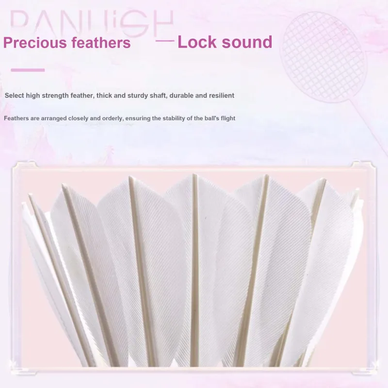 PANHIGH Apricot Rain Pear Blossom Goose Feather Shuttlecock 10 Pack Goose Feather Shuttlecocks-2