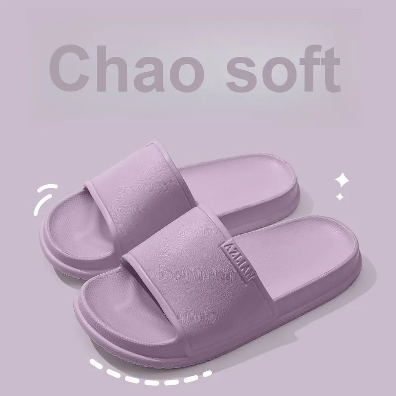 Foot Recreation Home Four Seasons All Indoor Bathroom Slip Resistant Couple Soft Sole Minimalist Style Slippers Unisex-12