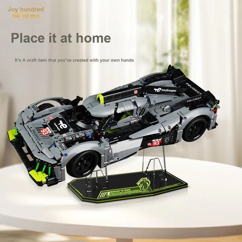 LIGHT YOUR BRICKS Compatibility Building Block 42156 Peugeot 9X8 Supercar Racing Stand Model Accessories-1