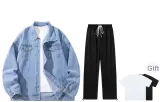Clothing Sets (Blue Top (without Hood)+Black Pants) (Includes Short-Sleeved Shirt)