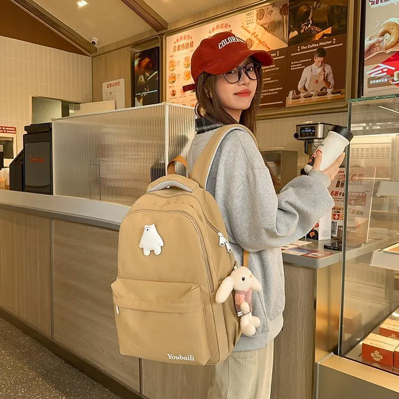 GOBLIN SHARKS 1759 Nylon Backpack Regular Unisex Khaki/Black/Red/White/Pink-5