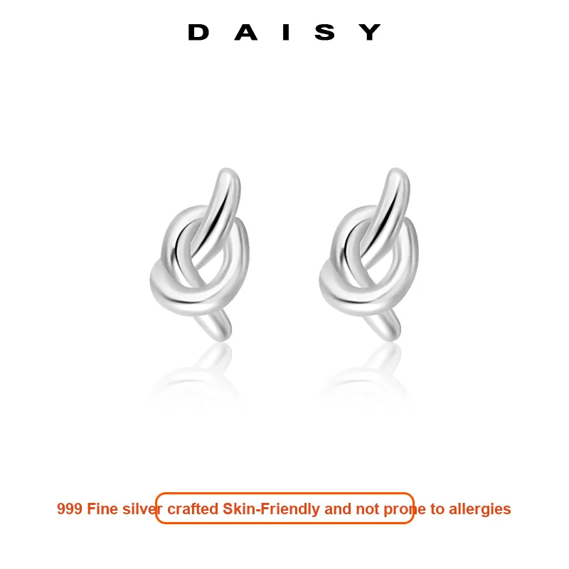 Daisy Dream Full Sterling Silver Stud Earrings Unisex-4