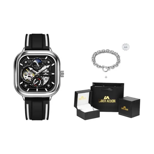 LIBER AEDON Автоматический Механический Механизм Мужские Часы 45мм*45мм*13мм Черный