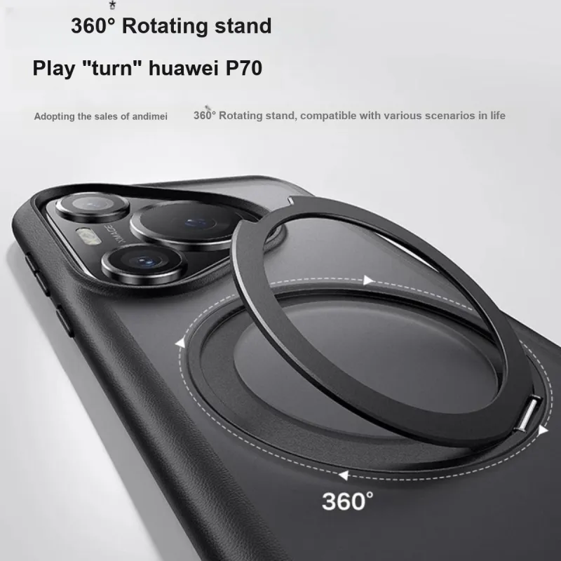 Andmo Acrylic Material Matte Transparent Magnetic Invisible Stand Phone Case Compatibility Pura70/70Pro/Ultra-5