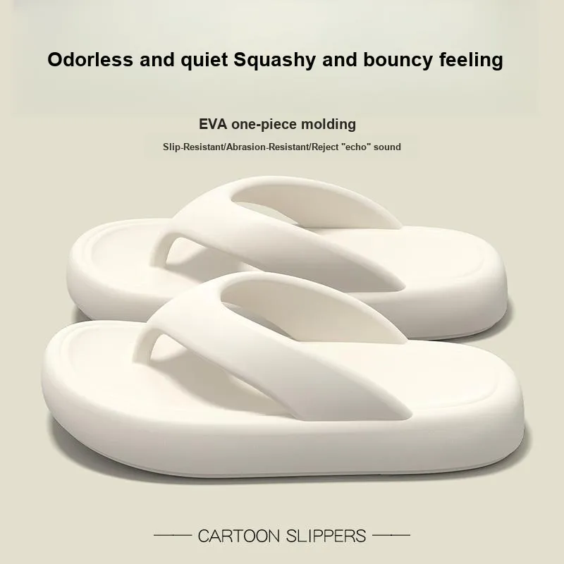 LUNNIFEIYA Flip Flops Summer Platform Squashy And Bouncy Feeling Slip Resistant Odor Resistant Soft Clip Foot Slippers-1