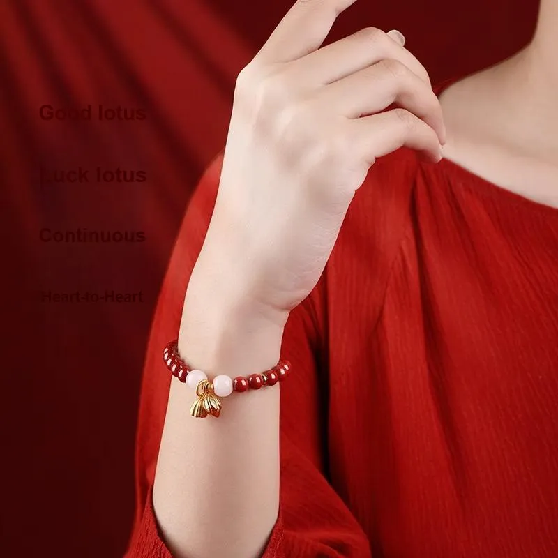 Strange Snow Reconstructed Cinnabar Bracelets Unisex-4