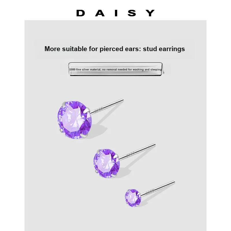 Daisy Dream 999 Fine Silver Stud Earrings Women's-3