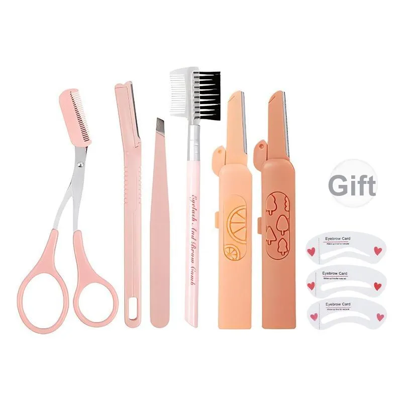 Malian Safety Type Eyebrow Razor Set Eyebrow Clippers & Eyebrow Comb Six Piece Set