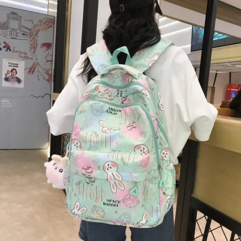URBAN FOREST Nylon Backpack Regular Women's Pink, Violet, Yellow, Green, Sky Blue-16