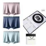 [995 Cow Leather Belt]120S Lenzing Modal[Royal Blue+Cyan+Leather Pink]3 Pack Gift Box Set