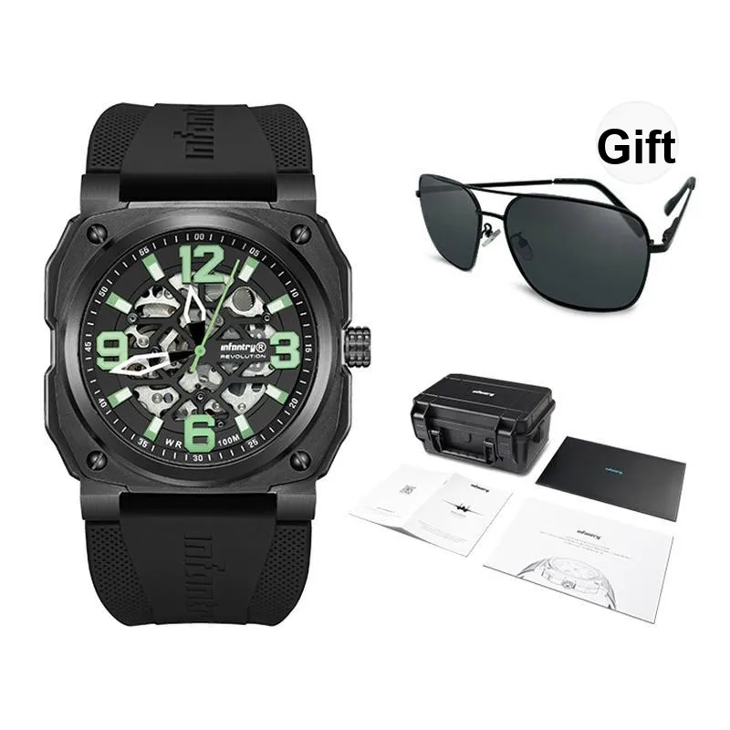 INFANTRY Eagle Thunder Avant Garde Collection Mechanical Movement Watch Men's Watches Skeleton Dial