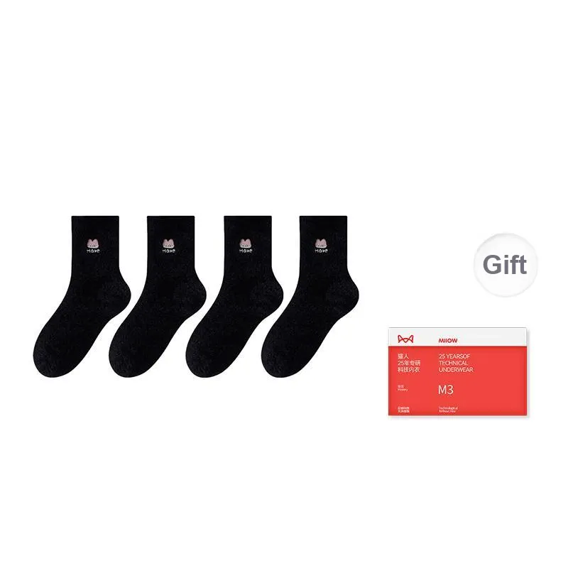 MIIOW Trend Party Series Mid Calf Socks Women's Shopping Bag 4 Pack-16