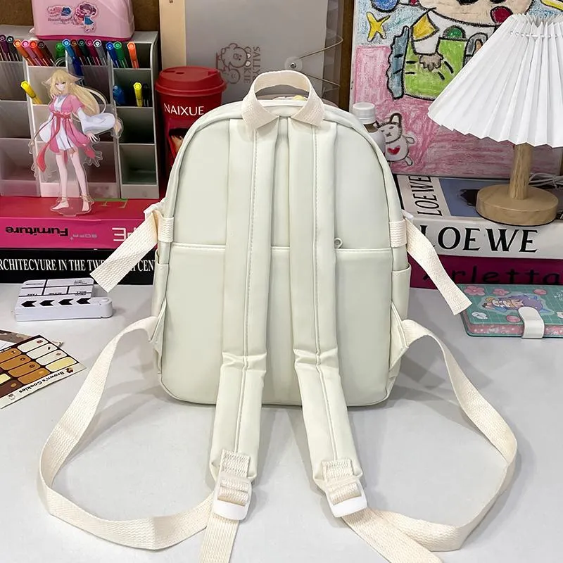 URBAN FOREST Nylon Backpack Unisex White/Black/Yellow/Green/Blue/Pink-4
