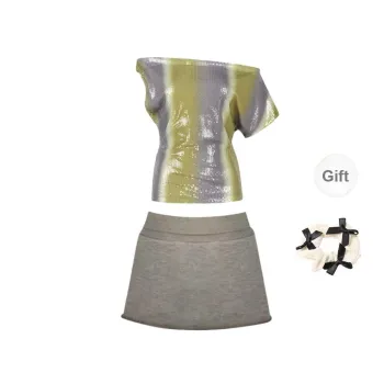 TURN UP Skirt Set Women's Green Gray