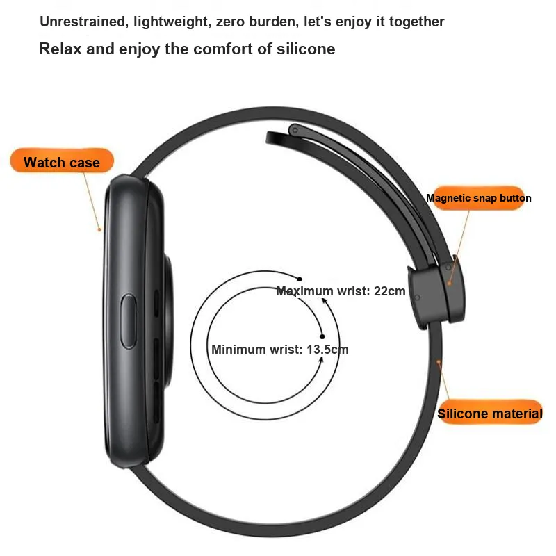 IBOANN Huawei Compatibility Watch Band Wrist 135~220mm Silicone Material-1