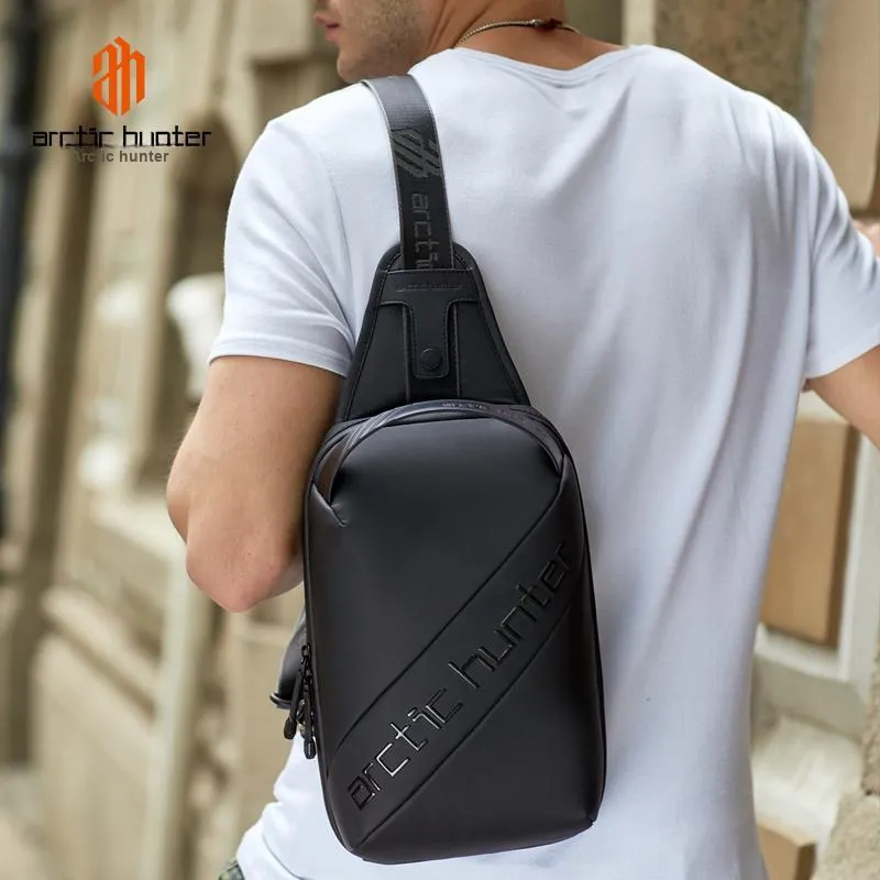 ARCTIC HUNTER Oxford Sling Bag Regular Men's Black-4