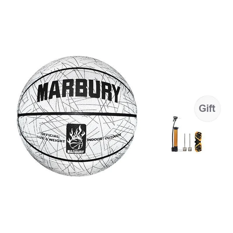 MARBURY PU Basketball Starry White Size 7 Glow in The Dark Reflective Unisex-0