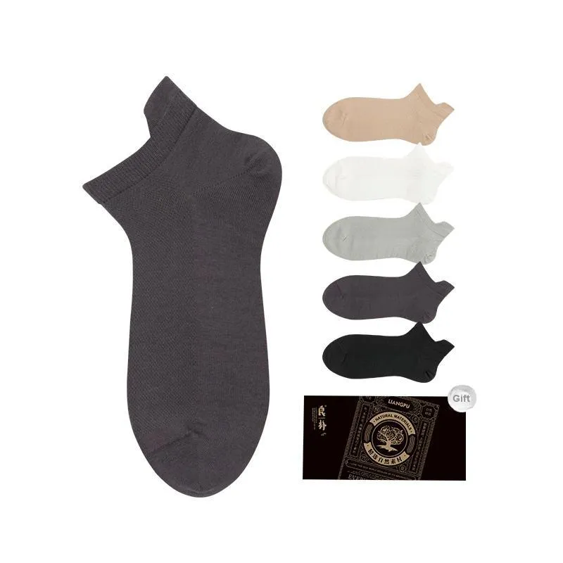 LIANGPU No Show Socks Men's 5 Pack-4