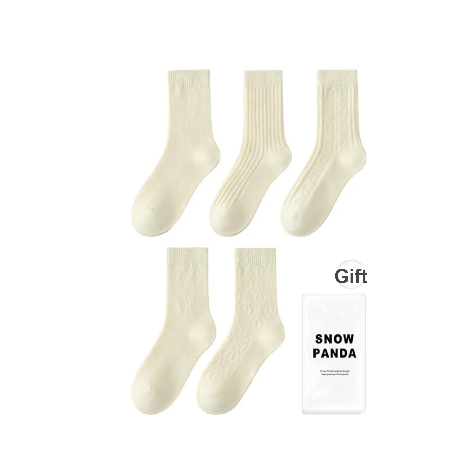 XXLLG Mid Calf Socks Women's 5 Pairs Shopping Bags