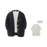 Black (Comes with White Stripes Short-Sleeved Shirt+Brooch)