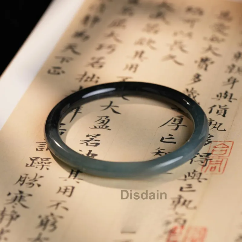 Clear Snow Ice Glutinous Jadeite Bangles Unisex-3